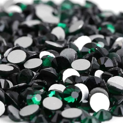 Hotfix Strass 3D-Nagelkunst-Strasssteine ​​aus Glas, Kristall, nicht HotFix-Nagelkunstdekorationen(Emeald,SS34 288pcs) von EXKURPOO