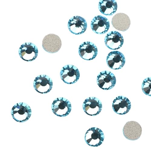 Hotfix Strass Fixierung Kristall Cristales Flatback Zurück Nicht Hotfix Strass for Taschen Bekleidung DIY Nagel Kunst(105 Aqua Bohemica,3mm SS10 1440pcs) von EXKURPOO