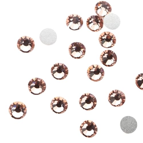 Hotfix Strass Fixierung Kristall Cristales Flatback Zurück Nicht Hotfix Strass for Taschen Bekleidung DIY Nagel Kunst(123 Light Peach,4mm SS16 1440pcs) von EXKURPOO