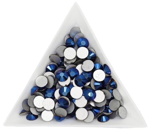 Hotfix Strass Hell-dunkelrote Kristall-Glitzer-Nagelkunst-Strasssteine ​​SS3-SS30 Glaskristalle, nicht HotFix-Nagelkunst-Dekorationen(Metallic Blue,SS3 1440pcs) von EXKURPOO