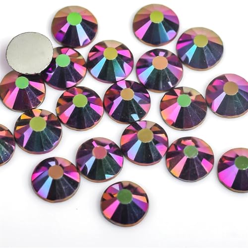 Hotfix Strass Hell-dunkelrote Kristall-Glitzer-Nagelkunst-Strasssteine ​​SS3-SS30 Glaskristalle, nicht HotFix-Nagelkunst-Dekorationen(Rainbow Rose Gold,SS10 1440pcs) von EXKURPOO