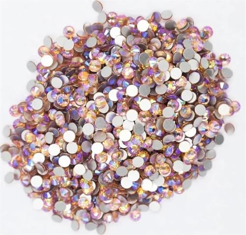 Hotfix Strass Hellrosa, rosafarbenes Glas, 3D-Nagelkunst-Strasssteine, SS3, SS4, SS5, SS6, SS8, SS10, SS12, SS16, SS20, SS30, Kristallnägel, nicht HotFix-Dekorationen(Light Peach AB,Mix Sizes 5gram) von EXKURPOO