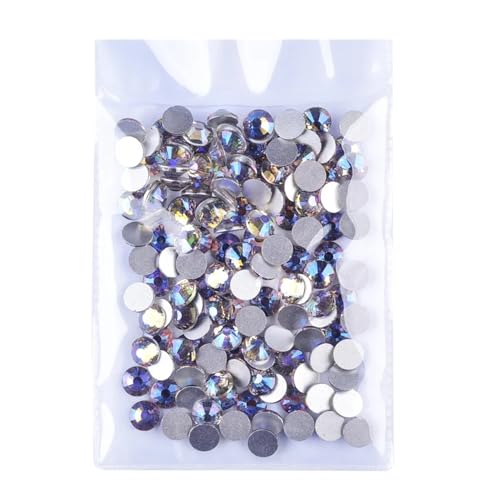 Hotfix Strass Kristall AB Glitzer Strass Glas Nicht Hotfix Strasssteine ​​Flatback Diamant Nail Art Dekorationen(Dream Moonlight,SS40-144pcs) von EXKURPOO