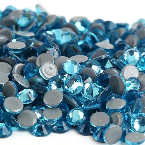 Hotfix Strass Kristall-AB-Hotfix-Strasssteine, Glas-Hotfix-Strasssteine ​​zum Aufbügeln for Nagelkunst, Nähen, Stoffdekoration(Aquamarine,Ss16 1440pcs) von EXKURPOO
