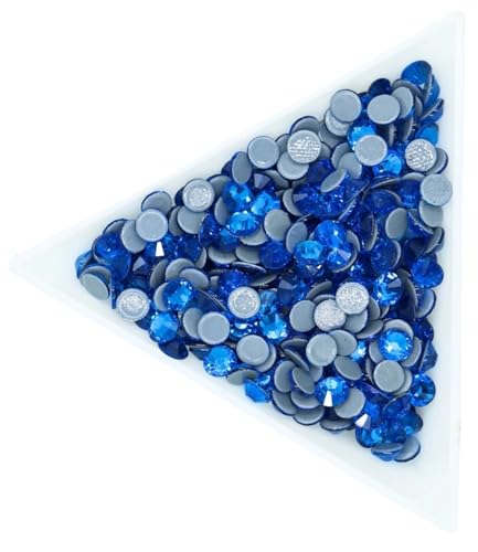 Hotfix Strass Kristall-AB-Hotfix-Strasssteine, Glas-Hotfix-Strasssteine ​​zum Aufbügeln for Nagelkunst, Nähen, Stoffdekoration(Capri Blue,Mix ss6-ss30 10gram) von EXKURPOO