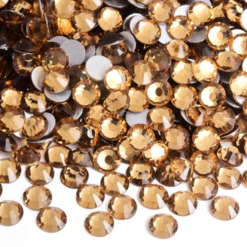 Hotfix Strass Kristall Nicht Hotfix Strasssteine ​​Strass Nägel Diamant Kristalle for Vestidos Nail Charms Nail art Kleid(Lt. color Topaz,SS6-1440pcs) von EXKURPOO