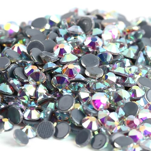 Hotfix Strass Super glitzernde Kristall-AB-Strasssteine, nicht Hotfix, for Nähen, for Stoffe, Kleidungsstücke, Nagelkunst, Strassdekorationen(Glue AB,Ss8 1440pcs) von EXKURPOO
