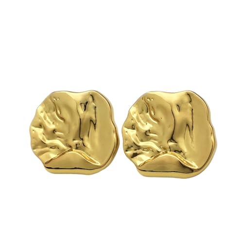 Knöpfe 10 Stück Crinkle Textur Unregelmäßige Metallknöpfe Gold Silber Licht Abstrakt for Mäntel Kleider(Gold,25mm-0.98in-10pcs) von EXKURPOO