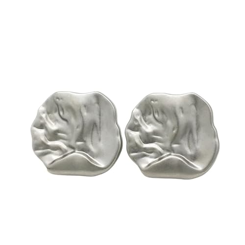 Knöpfe 10 Stück Crinkle Textur Unregelmäßige Metallknöpfe Gold Silber Licht Abstrakt for Mäntel Kleider(Silver,18mm-0.71in-10pcs) von EXKURPOO