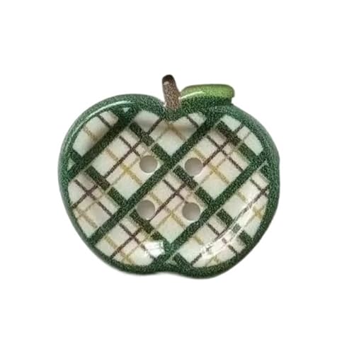 Knöpfe 10 Stücke Niedlichen Plaid Floral Knöpfe Rot Grün Vintage Frauen Kinder Hut Mantel Dekoration Kleidung Zubehör(Green white) von EXKURPOO