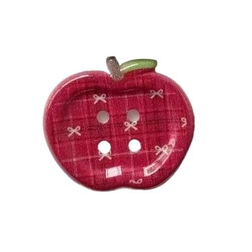 Knöpfe 10 Stücke Niedlichen Plaid Floral Knöpfe Rot Grün Vintage Frauen Kinder Hut Mantel Dekoration Kleidung Zubehör(Red) von EXKURPOO