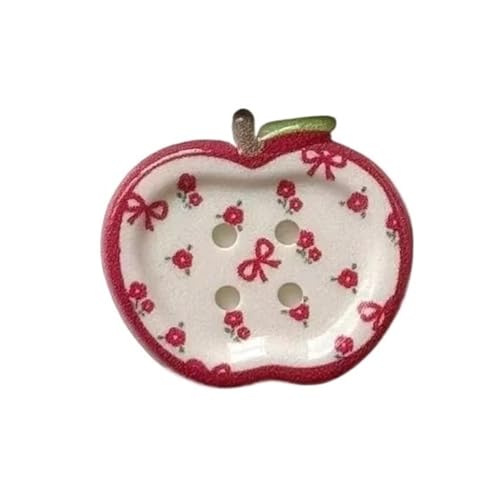 Knöpfe 10 Stücke Niedlichen Plaid Floral Knöpfe Rot Grün Vintage Frauen Kinder Hut Mantel Dekoration Kleidung Zubehör(Red floral) von EXKURPOO