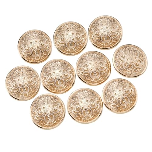 Knöpfe 10 Stücke Runde Vintage Metall Blumenmuster Knöpfe for Kleidung Nähen Stricken Liefert DIY Dekorative(Color01,15MM-10Pcs) von EXKURPOO