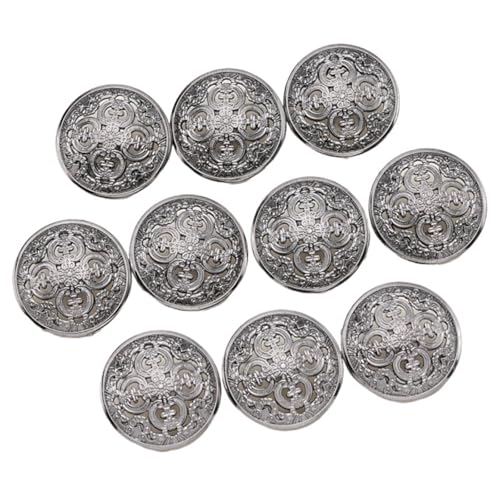 Knöpfe 10 Stücke Runde Vintage Metall Blumenmuster Knöpfe for Kleidung Nähen Stricken Liefert DIY Dekorative(Color02,25MM-10Pcs) von EXKURPOO