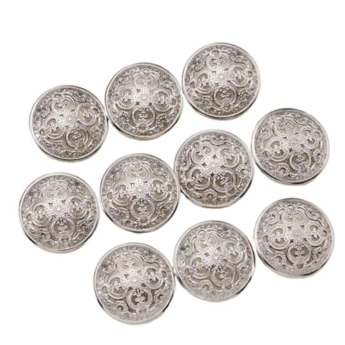 Knöpfe 10 Stücke Runde Vintage Metall Blumenmuster Knöpfe for Kleidung Nähen Stricken Liefert DIY Dekorative(Color03,25MM-10Pcs) von EXKURPOO