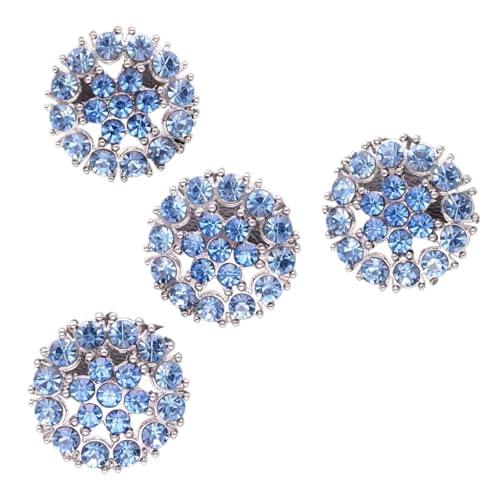 Knöpfe 10 stücke Aushöhlen Metall Taste Glänzende Sonnenblume for DIY Schuhe Dekorative Kleidung Nähzubehör(Blue,23.0mm) von EXKURPOO