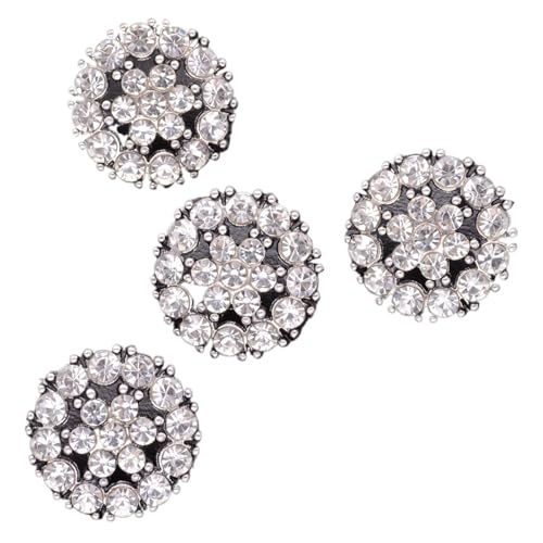 Knöpfe 10 stücke Aushöhlen Metall Taste Glänzende Sonnenblume for DIY Schuhe Dekorative Kleidung Nähzubehör(Silver,21mm) von EXKURPOO