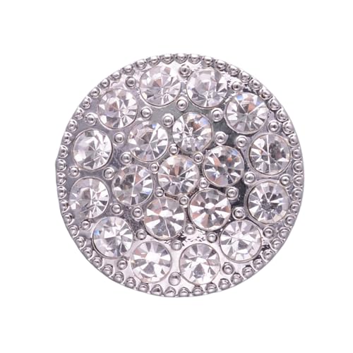 Knöpfe 10 stücke Funkelnden Strass Metall Knöpfe for Kleidung Mode Decor DIY Nähen Bekleidung Zubehör(Silver,12mm) von EXKURPOO