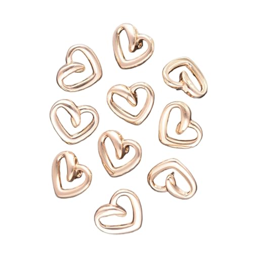 Knöpfe 10 stücke Gold Oder Silber Herz Knöpfe for Shirts Pullover Metall Liebe Schaft Nähen Taste Dekorative(Gold,18mm) von EXKURPOO