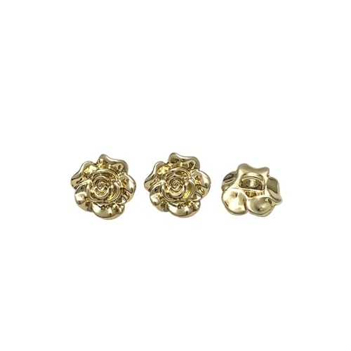 Knöpfe 10 stücke Metallknöpfe for Kleid Handtasche Shirts Strickjacken DIY Kleine Gold Silber Nähzubehör(Gold,11mm 10pcs) von EXKURPOO