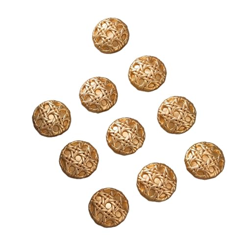Knöpfe 10 stücke Vintage Gold Farbe Metall Knöpfe for Kleidung Shirts Anzüge Decor Kragen Nähen Zubehör(Gold,18mm) von EXKURPOO