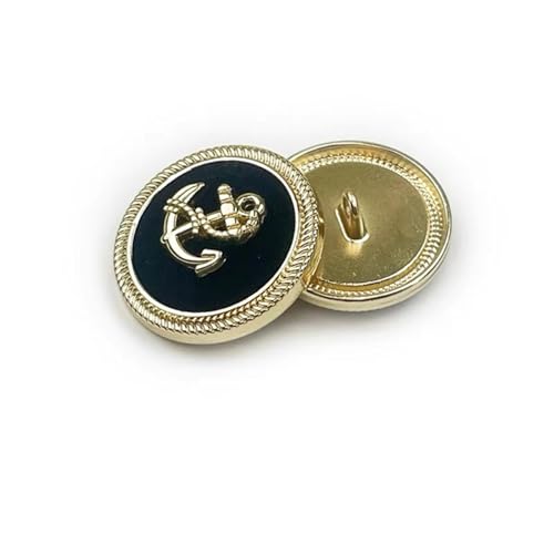 Knöpfe 10 stücke Vintage Mode Kleidung Knöpfe Metall Beflockung Gold Runde Nähen for Mantel(Gold,20mm-10pcs) von EXKURPOO