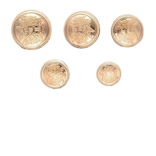 Knöpfe 15 stücke Metall Knöpfe Vintage College Stil Anzüge Hand-genäht Mantel Kleidung Goldene Abzeichen(Gold,23.0mm) von EXKURPOO
