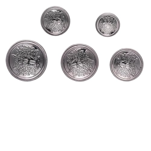 Knöpfe 15 stücke Metall Knöpfe Vintage College Stil Anzüge Hand-genäht Mantel Kleidung Goldene Abzeichen(Gun Black,20mm) von EXKURPOO