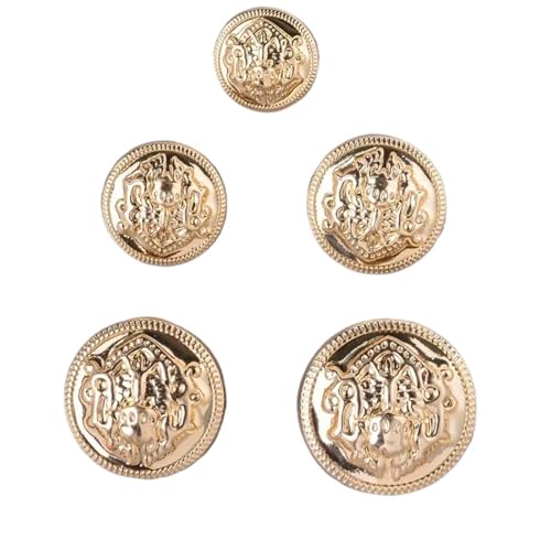 Knöpfe 15 stücke Vintage Doppel Metall Knöpfe Mode Hand DIY Männer Frauen Kleidung Taste Dekorative(Gold,18mm) von EXKURPOO