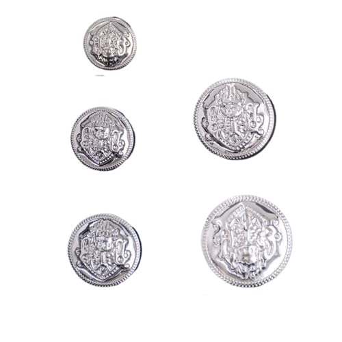 Knöpfe 15 stücke Vintage Doppel Metall Knöpfe Mode Hand DIY Männer Frauen Kleidung Taste Dekorative(Silver,20mm) von EXKURPOO