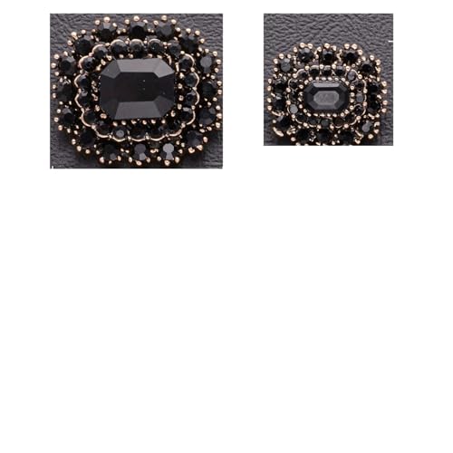 Knöpfe 6 stücke Tasten Strass Dekorative Aushöhlen for Frauen Shirts Pullover Mantel Jacke Nähzubehör(Black) von EXKURPOO