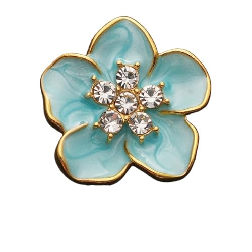 Knöpfe Blau Lila Knopf Blume Intarsien Mit Strass Metall High-end-Pullover Kleidung Schmuck Zubehör(Blue,10pcs-23.0mm) von EXKURPOO