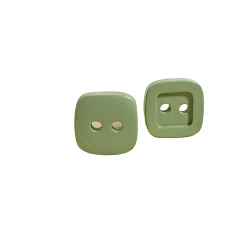 Knöpfe Bunte quadratische Harz kleine Knöpfe Mantel Pullover Strickjacke handgemachte Diy Kleidung Zubehör(Green2,15mm-20pcs) von EXKURPOO