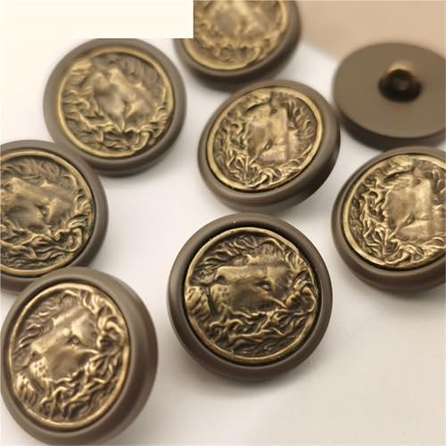 Knöpfe Harz und Metall Kombination kleine Knöpfe Hemd Manschetten Kleidung Nähzubehör(Color05,15mm 6pcs) von EXKURPOO