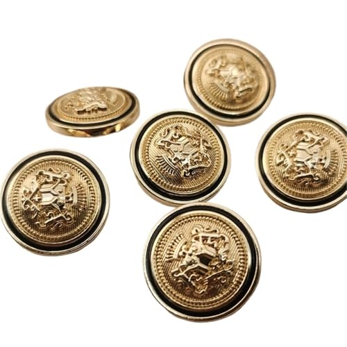 Knöpfe Metallknöpfe Golden Fashion College Style Anzug Handgenäht Mantel Kleidung Nähen(Color02,23.0mm 6pcs) von EXKURPOO