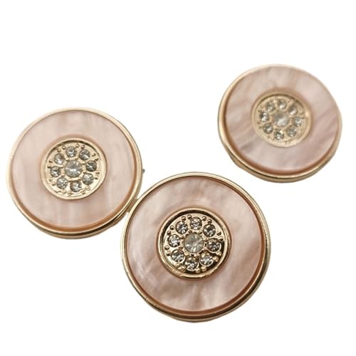 Knöpfe Rosa Metallknöpfe for Kleidung Mäntel Nähen Strass Verzierungen Zubehör(23.0mm 6pcs) von EXKURPOO