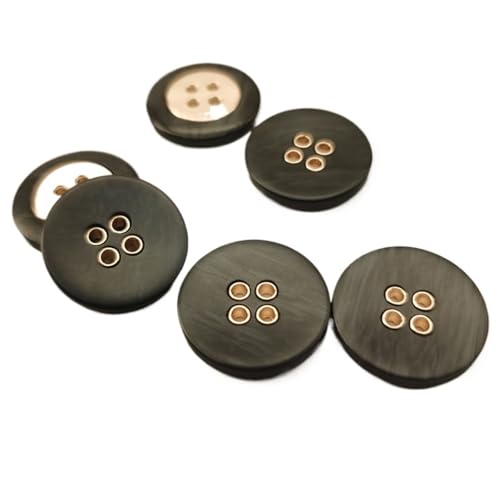 Knöpfe Runde Harz Metallknöpfe Mäntel Anzug Nähzubehör DIY Handarbeiten Kleidung 6 Stück(Color01,18mm 6pcs) von EXKURPOO