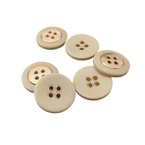 Knöpfe Runde Harz Metallknöpfe Mäntel Anzug Nähzubehör DIY Handarbeiten Kleidung 6 Stück(Color02,18mm 6pcs) von EXKURPOO