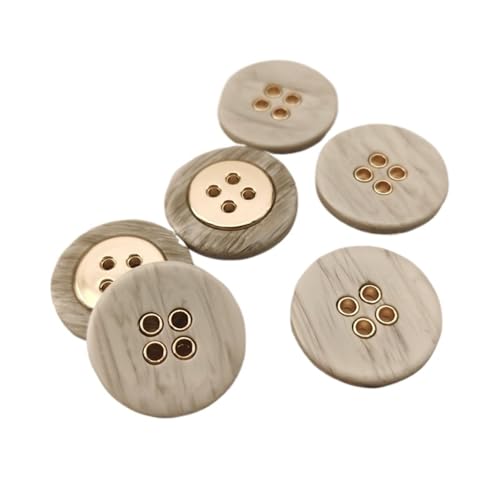 Knöpfe Runde Harz Metallknöpfe Mäntel Anzug Nähzubehör DIY Handarbeiten Kleidung 6 Stück(Color03,18mm 6pcs) von EXKURPOO