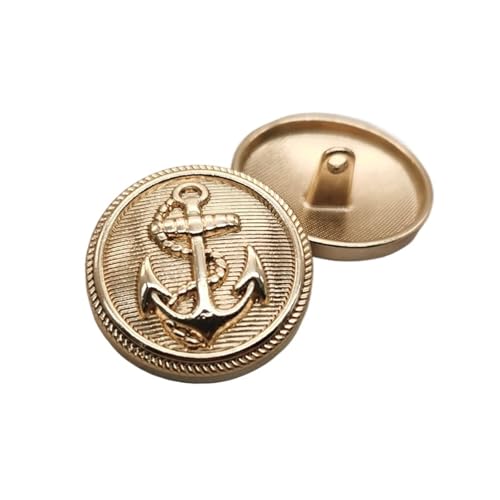 Knöpfe Vintage Kleidung Nähknöpfe Kleidungsstück Mantel Nähzubehör Knöpfe for Kleidung Handwerk(Gold,25mm 6pcs) von EXKURPOO