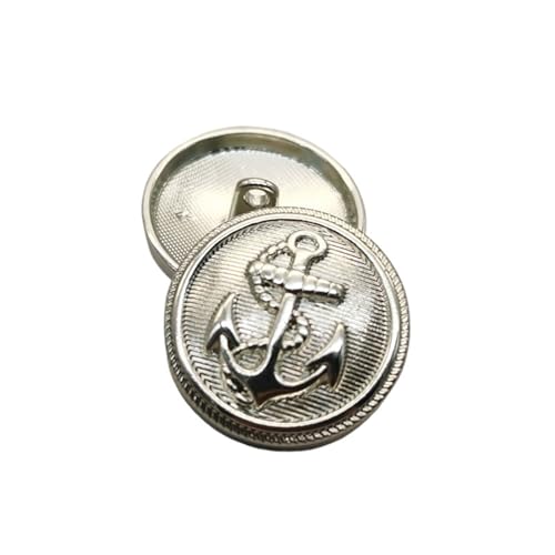 Knöpfe Vintage Kleidung Nähknöpfe Kleidungsstück Mantel Nähzubehör Knöpfe for Kleidung Handwerk(Silver,15mm 6pcs) von EXKURPOO