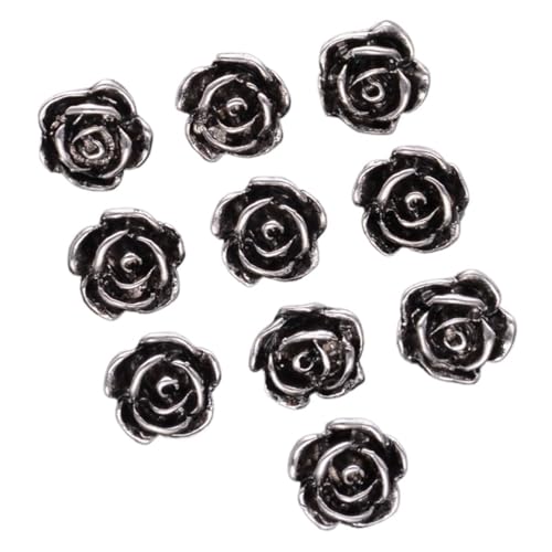 Knöpfe Vintage Rose Blume Metallknöpfe for Schaft Wollmantel Kleid DIY Schuhe Dekor Nähzubehör(Silver-20pcs) von EXKURPOO