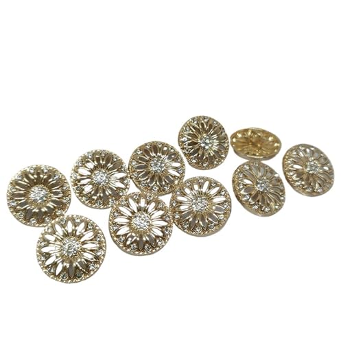 Knöpfe Vintage Strass Metall Runde Knöpfe von Kleidung Button Makers Handwerk Nähen DIY(Color 1,23.0mm 6pcs) von EXKURPOO