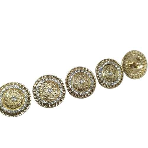Knöpfe Vintage Strass Metall Runde Knöpfe von Kleidung Button Makers Handwerk Nähen DIY(Color 3,20mm 6pcs) von EXKURPOO