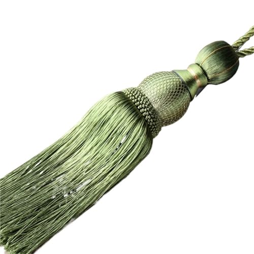 Vorhangbänder 1pc Vorhang Schnalle Clips & Raffhalter Pflicht Dekorative Halter for Vorhänge Quasten(Green 1) von EXKURPOO