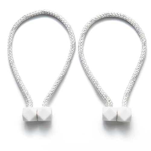 Vorhangbänder Vorhang Krawatte Seil Rücken Holdbacks Clips Zubehör Home Dekorationen Bindung Seil(White 2,1PC) von EXKURPOO