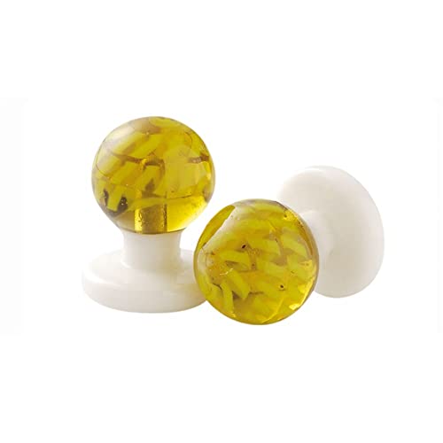 Exner Glaskugel-Knöpfe/Kugel-Knöpfe, Farbe gelb/klar in Verpackungseinheit von 12 Stück von EXNER