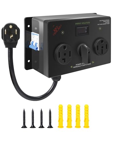 Manueller EV-Ladeschalter für Trockner & EV, 4 Zinken NEMA 14-30P auf 14-30R & 14-50R, 240V, 25A, manueller Splitterschalter mit Unterbrecher, Schnellladung Manueller EV-Ladeschalter für Trockner & EV, 4 Zinken NEMA 14-30P auf 14-30R & 14-50R, 240V, 25A, manueller Splitterschalter mit Unterbrecher, Schnellladung von EXODIOS