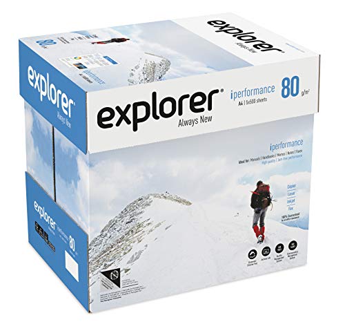 EXPLORER 5 x 2500 Blatt weißes Multifunktionspapier für A4 Drucker, 80 g, Weiß von Blake