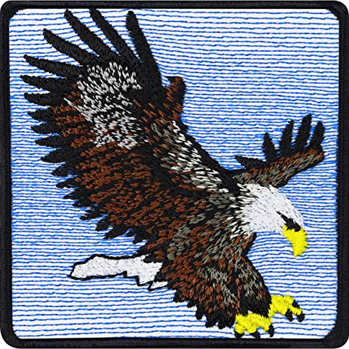 Adler Aufnäher gestickt | Greifvogel Weißkopfadler wetterfester Bügelflicken/Bügelbild Jäger Aufbügler Weißkopfseeadler Naturfreunde | Eagle Patch zum annähen/aufbügeln | 70x70mm Adler Aufnäher gestickt | Greifvogel Weißkopfadler wetterfester Bügelflicken/Bügelbild Jäger Aufbügler Weißkopfseeadler Naturfreunde | Eagle Patch zum annähen/aufbügeln | 70x70mm von EXPRESS-STICKEREI